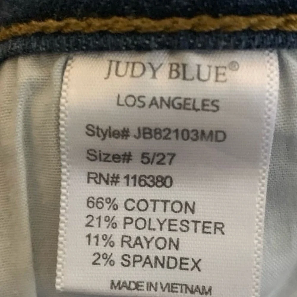 Judy Blue Abbey Straight Leg Jeans 5/27 Dark‎ Wash Mid Rise Stretch Office Mom